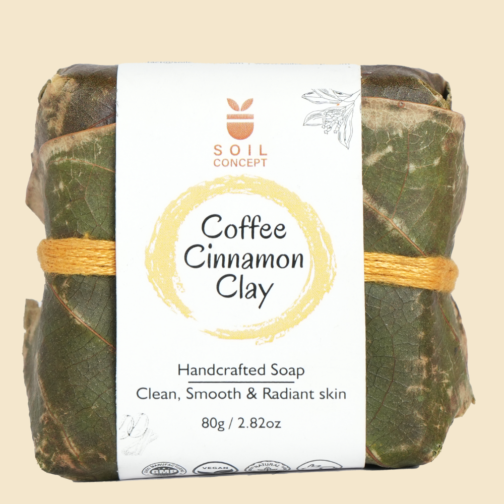 Soap | (Coffee Cinnamon Clay) – Clean, Smooth &amp; Radiant Skin - Handcrafted – Soil Concept – 80gm