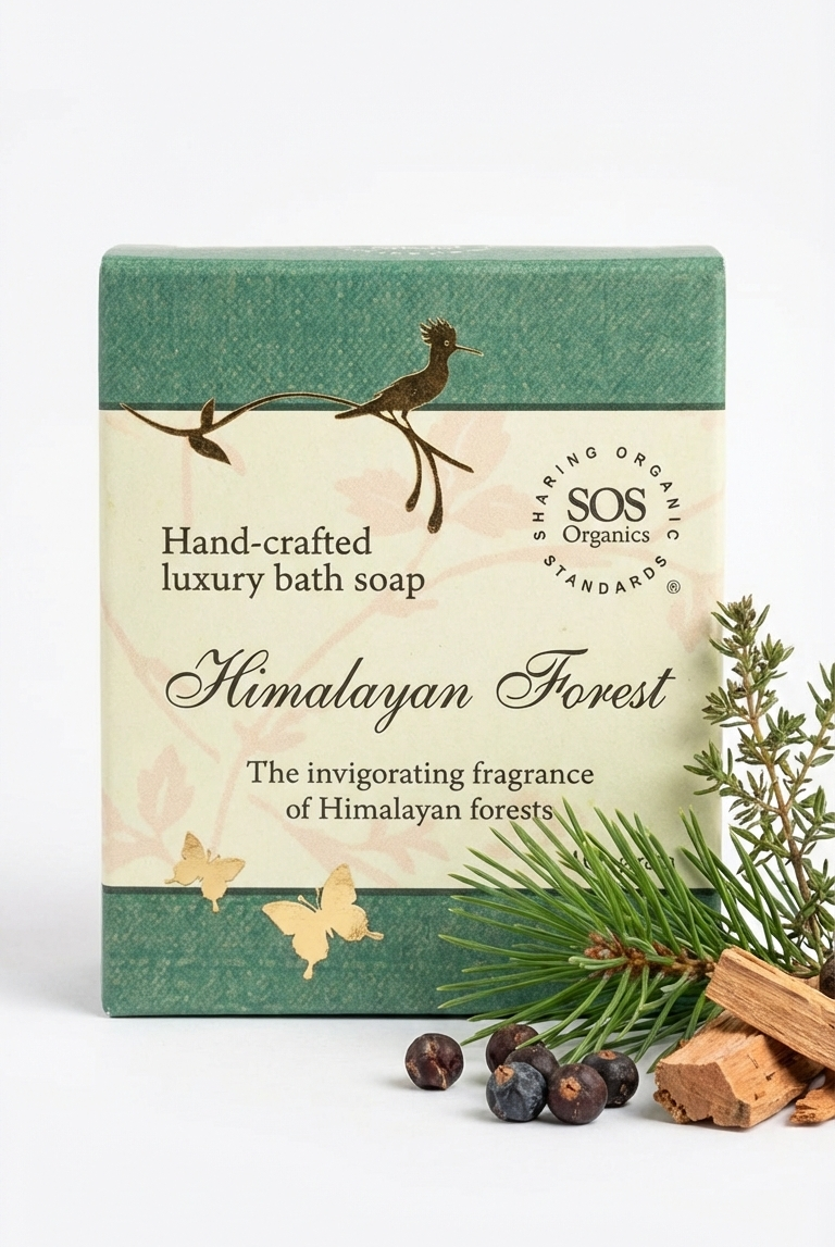 Soap | Himalayan Forest - Hand Crafted Luxury Bath Soap - No Artificial Colours  &amp;  Preservatives - SOS Organics - 100gm