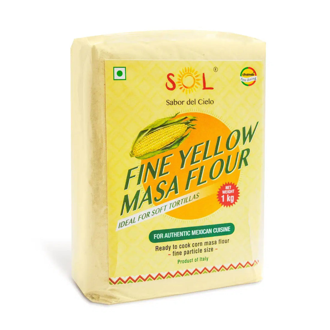 Flour  | Yellow Corn Masa Flour Fine - Ideal For Soft Tortillas - Sol - 1000gm