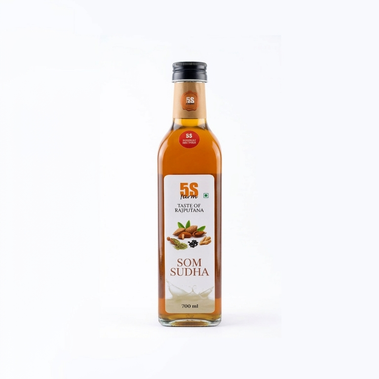 Sharbat | Som Sudha Sharbat – Taste Of Rajputana - No Added Artificial Colors, Distillation & No Added Preservatives – 5S Farm – 700ml