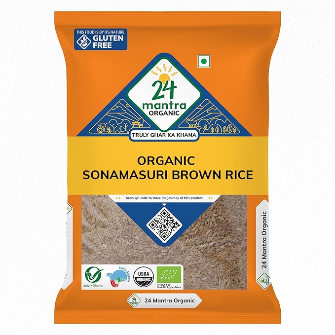 Rice | Brown Sonamasuri - Gluten Free - 24 Mantra - 1000gm