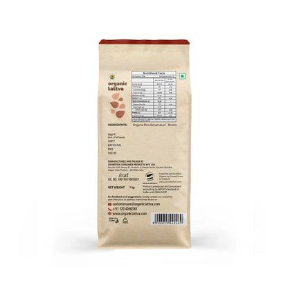 Rice | Sonamasuri Brown Rice – USDA Organic – Organic Tattva – 1000gm