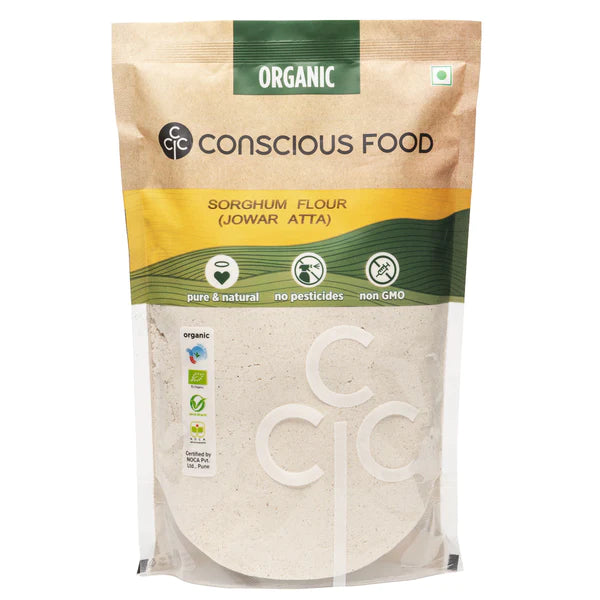Jowar Flour | (Sorghum Flour) – Conscious Food – 500gm