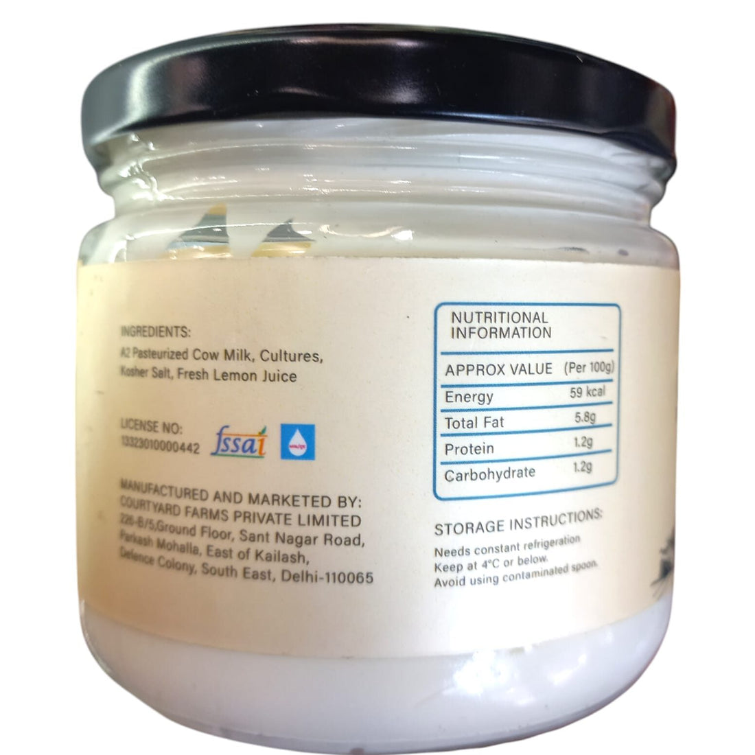 Sour Cream | (Made With A2 Cow Milk) – No Added Sugar &amp; No Added Preservatives – Highland Farms – 320gm