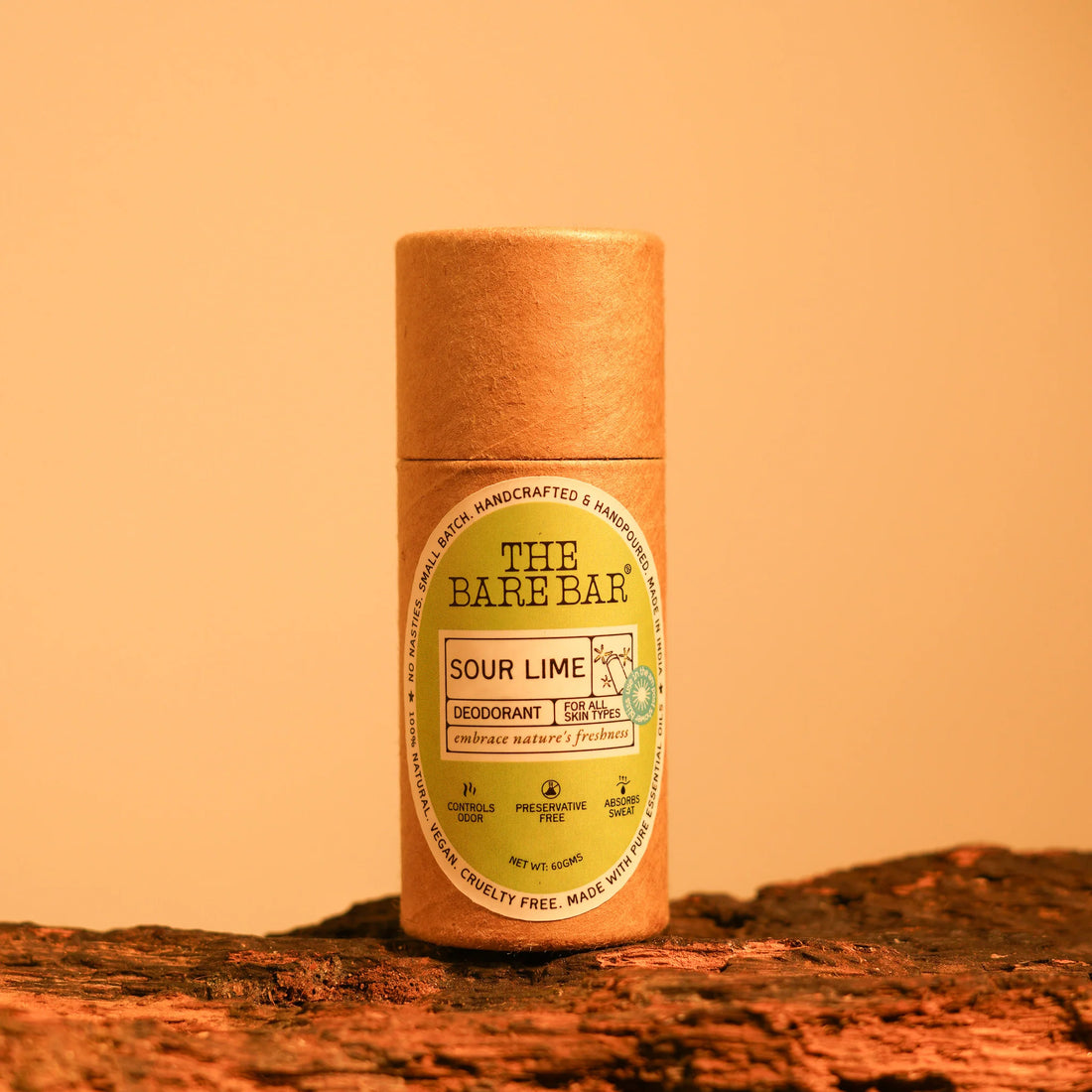 Deodorant  | Sour Lime Deodorant (With Arrowroot Powder & Shea Butter)- For All Skin Types - No Artificial Fragrances, Paraben Free & No Added Preservatives – The Bare Bar – 60gm