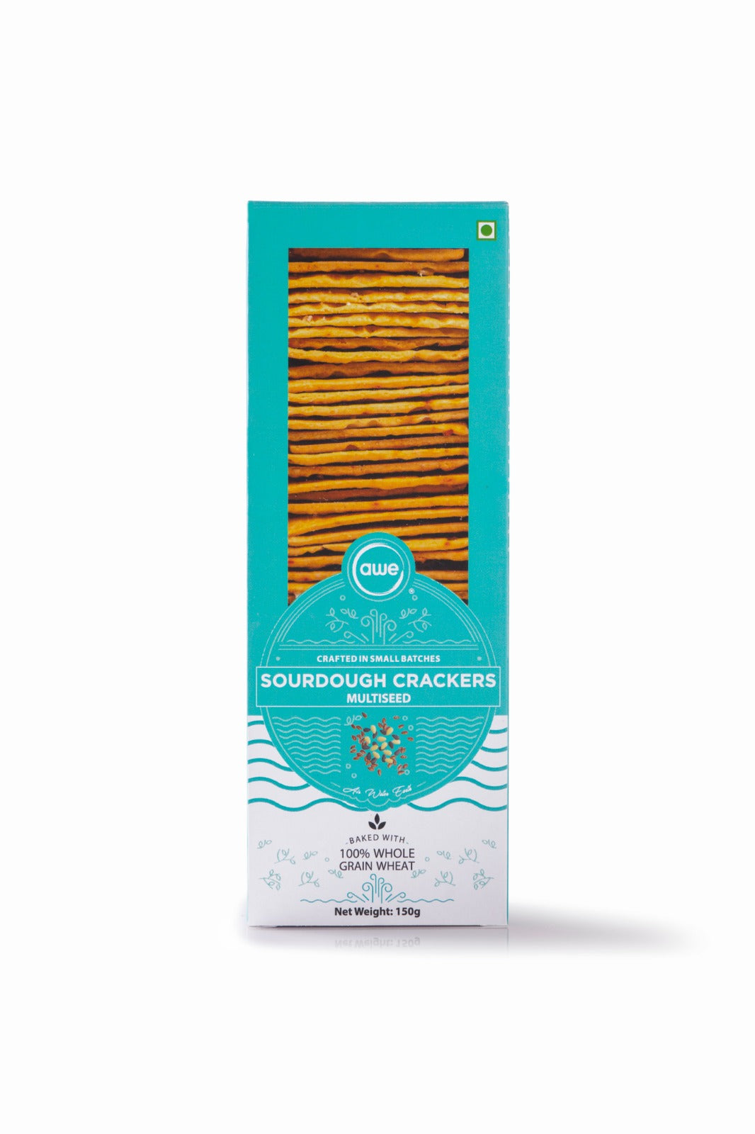 Crackers | Sourdough Crackers (Multiseed) - Baked With 100% Whole Wheat – No Added Preservatives & No Added MSG – Awe – 150gm