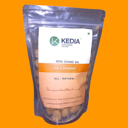 Soy Chunks | Big – Certified Organic – No Added Preservatives, Artificial Colors &amp;amp; No Added Flavors – Kedia Organic – 100gm