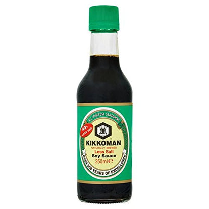 Soy Sauce | Naturally Brewed - 43% Less Salt Soy Sauce -All Purpose Seasoning– Vegan &amp; No Added Preservatives - Kikkoman – 250ml