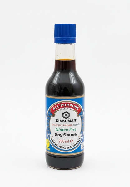 Soy Sauce | Naturally Brewed Tamari-All Purpose(Seasoning)-Grilled Meat &amp; Chicken- Gluten Free, Vegan-No Artificial Colours &amp; No Artificial Flavours - Kikkoman - 250ml