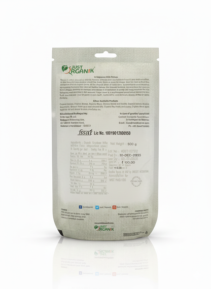 Soyabean White Flour - USDA Organic - Just Organik - 500gm