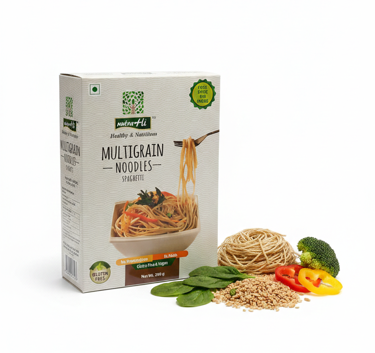 Noodles | Spaghetti Multigrain Noodles-Spaghetti for Healthy Meals and Quick Cooking  - Vegan, Gluten Free, No Maida, No Wheat, No Added Flavours &amp;amp; Preservatives Free - NutraHi - 200gm