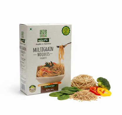 Noodles | Spaghetti Multigrain Noodles-Spaghetti for Healthy Meals and Quick Cooking  - Vegan, Gluten Free, No Maida, No Wheat, No Added Flavours &amp;amp; Preservatives Free - NutraHi - 200gm