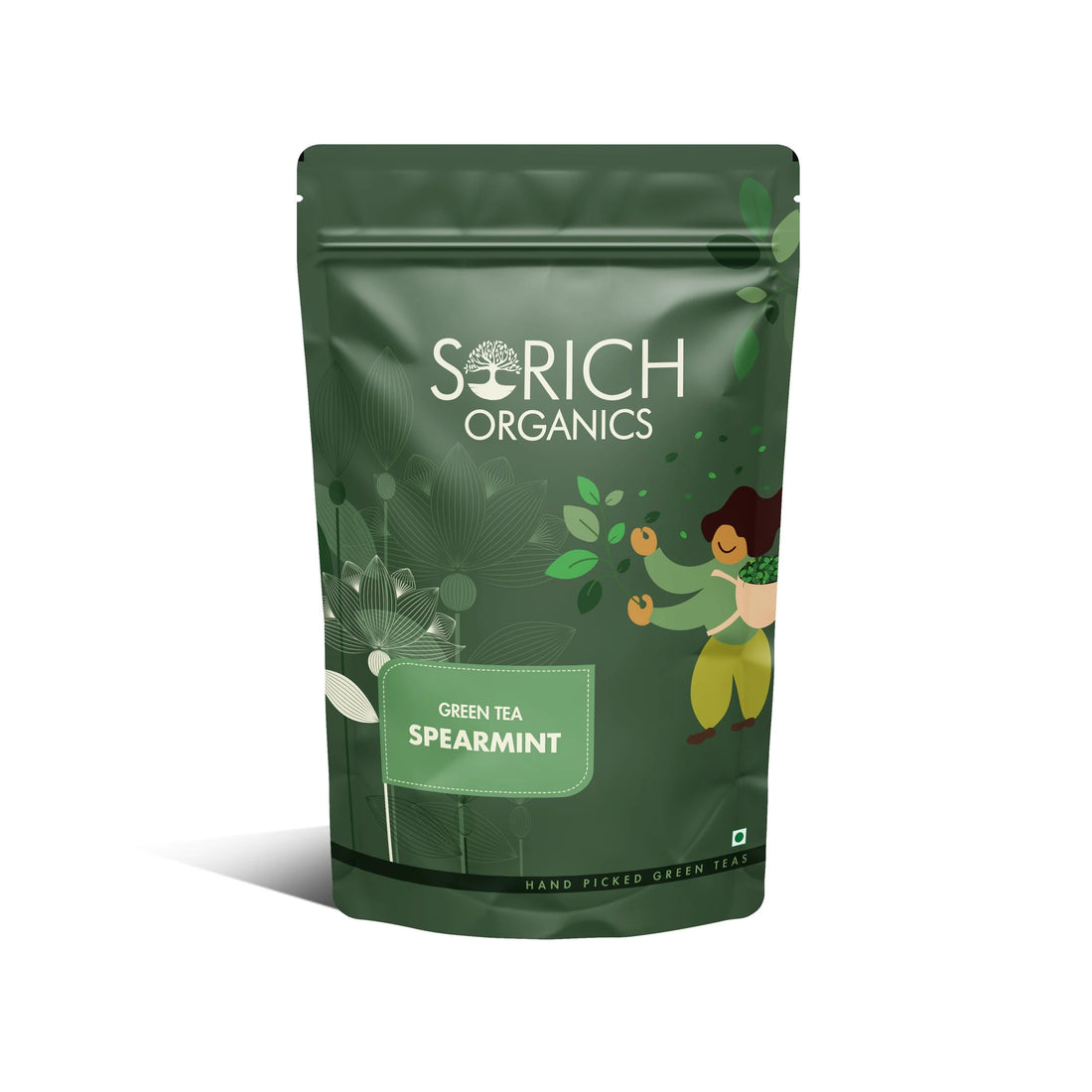 Tea | Spearmint Green Tea – No Added Sugars, Colorants, Artificial Additives, No Added Preservatives & High In Vitamin A, Iron & High In Antioxidants – Sorich Organics – 100gm