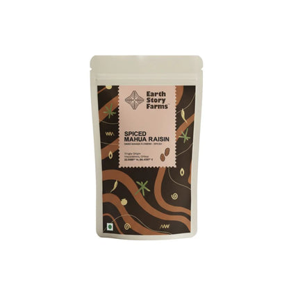 Spiced | Spiced Mahua Raisin (Dried Mahua Flower Spiced) - Preservative Free - Earth Story Farms- 100gm