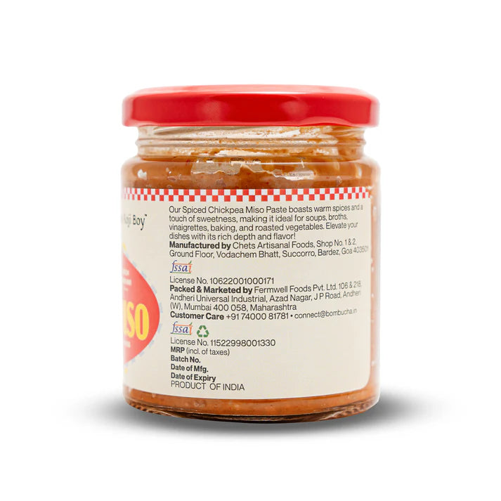 Miso | Sweet Chickpea Miso - Blended Into Soups, Salads Or Dressings - Rich Umami - No Added Preservatives &amp;amp; Soy Free - Bombucha - 200gm