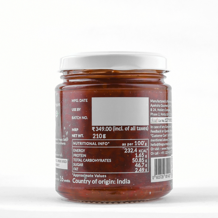 Spicy Onion Relish  - Vegan, Gluten Free, No Refined Sugar & Nut Free - The Gourmet Jar - 210gm