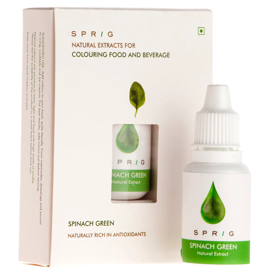 Natural Extracts for Colouring Food and Beverage - Spinach Green - Sprig - 15ml