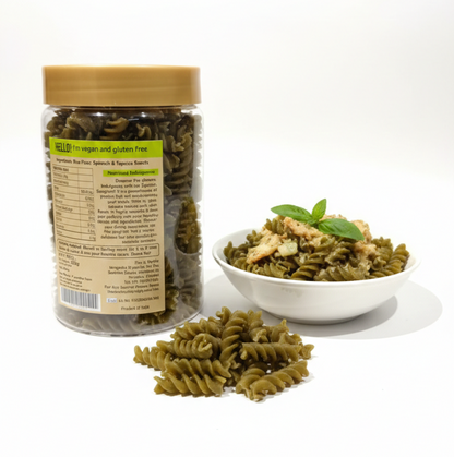 Pasta | Spinach Pasta - Vegan, Gluten Free Pasta -No Wheat- High Protein, Fibre- No Msg, Low Glycemic Index &amp; Preservatives Free – The Cow Boys Farm – 200gm