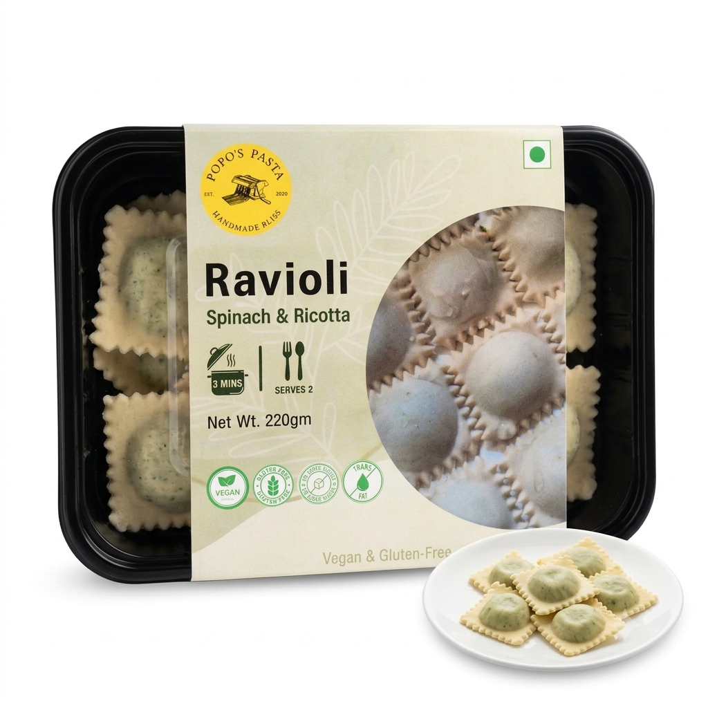 Spinach &amp; Ricotta Ravioli  ( Pasta + Lemon &amp; Sage Brown Butter) - Hand Made -No preservatives- Nature&