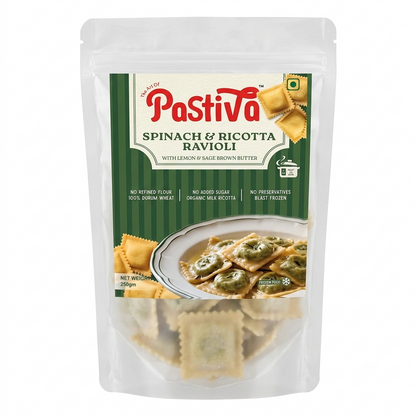 Spinach &amp; Ricotta Ravioli  ( Pasta + Lemon &amp; Sage Brown Butter) - Hand Made -No preservatives- Nature&