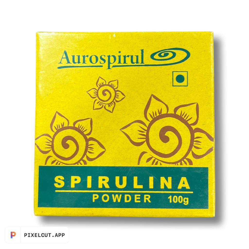 Spirulina Powder | (Provides Quick Energy, Nourishment &amp;amp; Boosts, Immune System) - Vegan &amp;amp; GMO Free - Aurospirul - 100gm