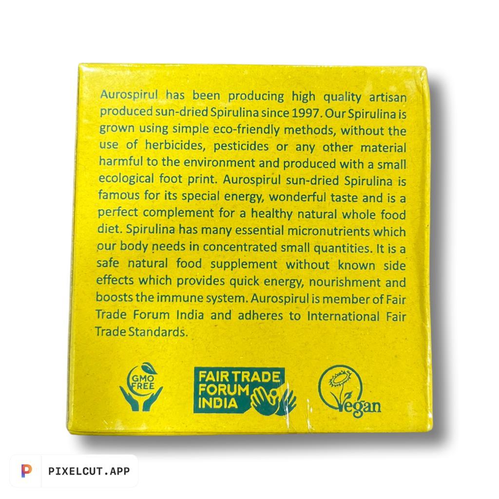 Spirulina Powder | (Provides Quick Energy, Nourishment &amp;amp; Boosts, Immune System) - Vegan &amp;amp; GMO Free - Aurospirul - 100gm