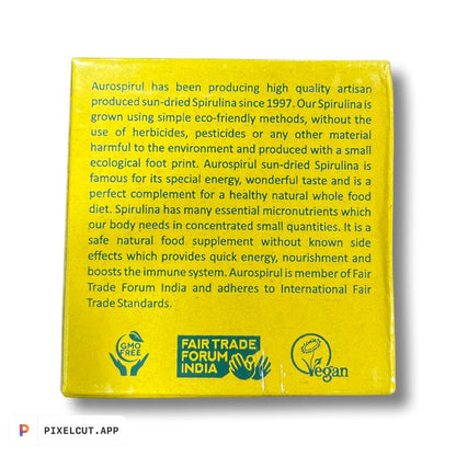 Spirulina Powder | (Provides Quick Energy, Nourishment &amp;amp; Boosts, Immune System) - Vegan &amp;amp; GMO Free - Aurospirul - 100gm