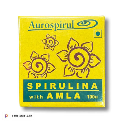 Spirulina | With Amla (Provides Quick Energy, Nourishement &amp; Boosts, Immune System) - Aurospirul - 100 Capsules