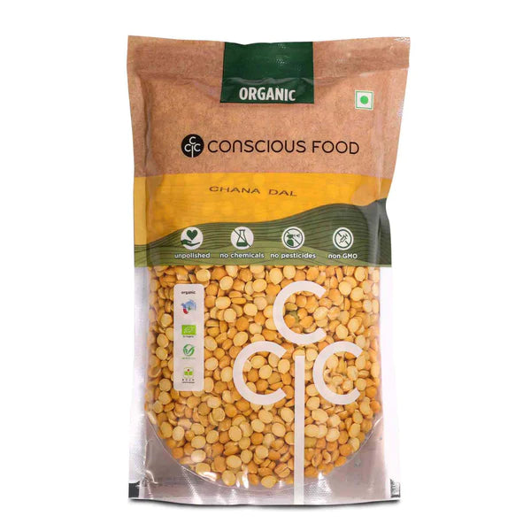 Split Bengal Gram (Chana Dal) - Unpolished - Conscious Food – 500gm
