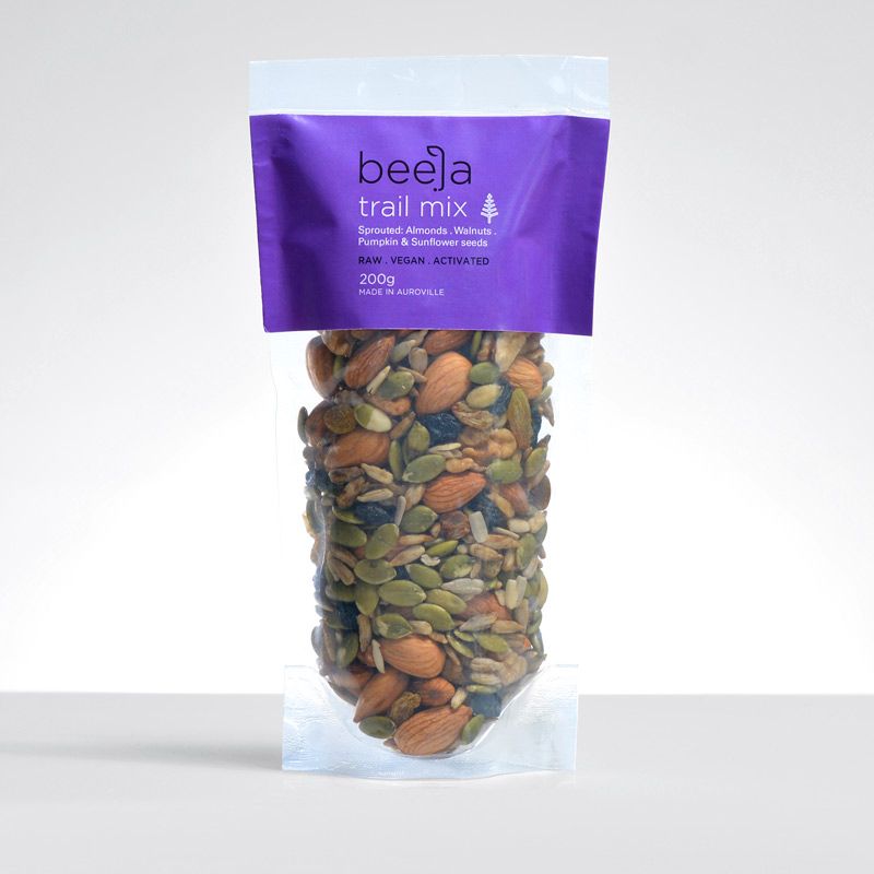 Trail Mix | (Sprouted: Almonds, Walnuts, Pumpkin & Sunflower Seeds) - Raw - Natural - Vegan - Beeja - 200gm