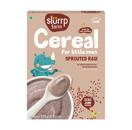 Sprouted Ragi Cereal for the Little Ones (First Food) – No Added Refined Sugar & No Salt – Slurrp Farm – 250gm