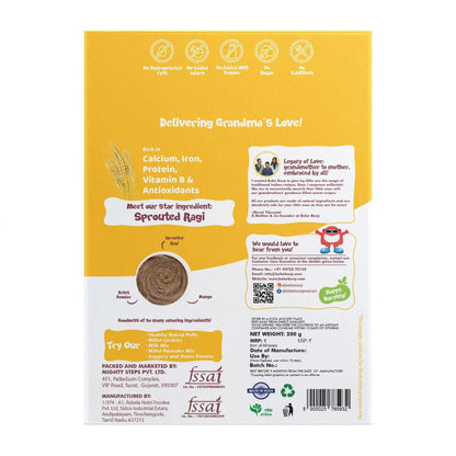 Porridge | Sprouted Ragi Mango Porridge Mix - Healthy Baby Porridge - Natural Food -  No Sugar , No Salt - No Artificial Preservatives &amp; Flavours - Bebe Burp- 200gm