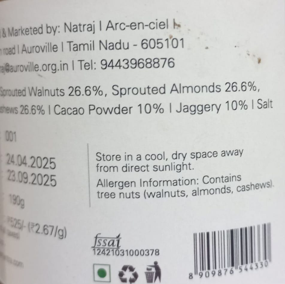 Nut Butter | Sprouted Nut Butter (Chocolate) - Activated - Plant Based - Beeja - 190gm