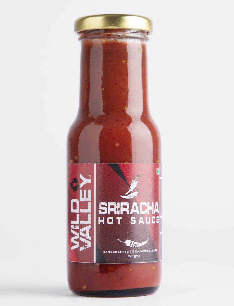 Sriracha Hot Sauce – Natural – Indian – Vegan &amp; No Added Chemicals – Wild Valley – 225gm