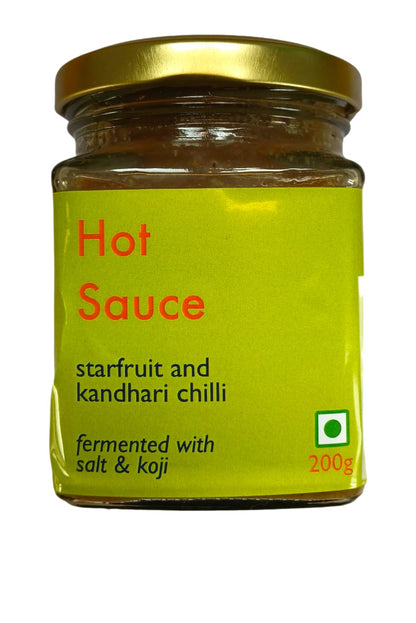 Hot Sauce | Starfruit And Kandhari Chilli - Fermented With Salt &amp; Koji - No Added Preservatives - Sitara - 200gm