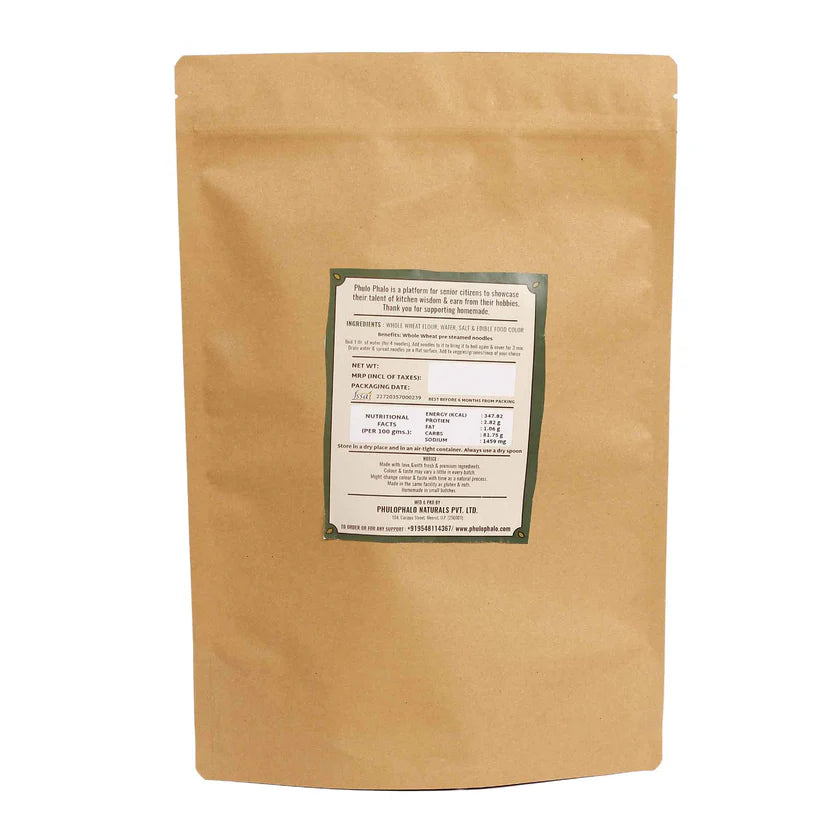 Noodles | Steamed Wheat Noodles (Round) - 100% Natural - Phulo Phalo - 325gm