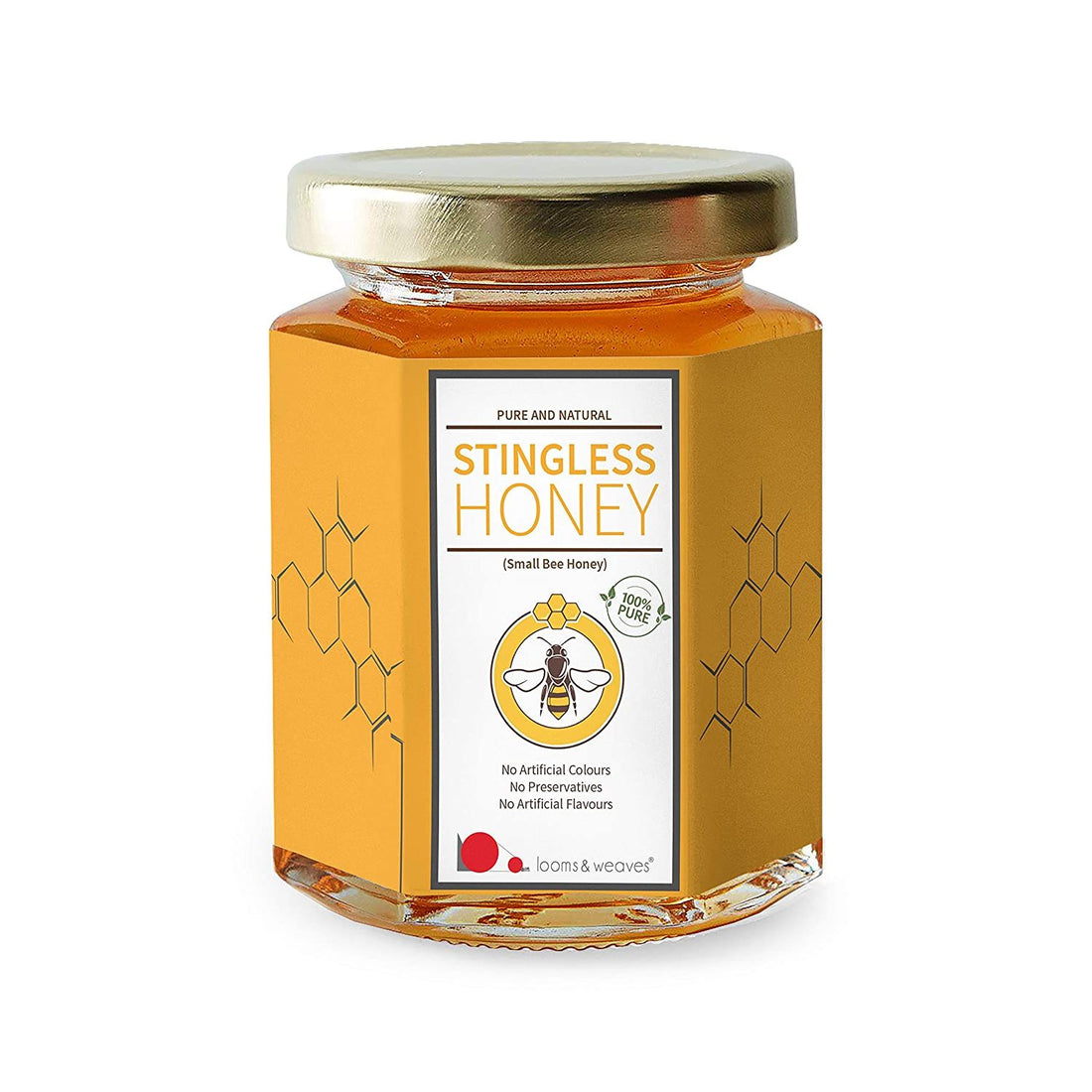 Honey | Stingless Honey (Small Bee) - 100% Pure - No Added Artificial Colours, Flavours & No Added Preservatives- Looms And Weaves - 200gm