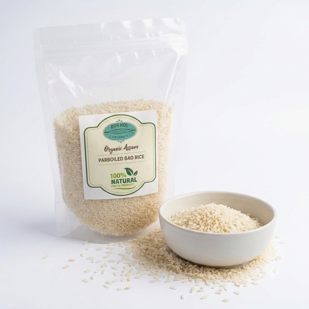 Rice | Straight From The Brahmaputra Valley Farms (Parboiled Bao) - Assam – USDA Organic – Low Glycemic Index Rice With High Nutrition - BOR-NOI ORGANICS – 1000gm