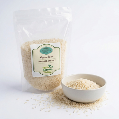 Rice | Straight From The Brahmaputra Valley Farms (Parboiled Bao) - Assam – USDA Organic – Low Glycemic Index Rice With High Nutrition - BOR-NOI ORGANICS – 1000gm