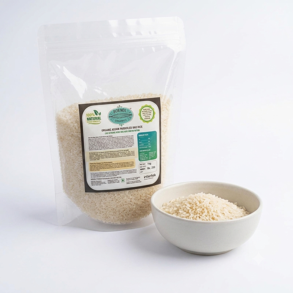 Rice | Straight From The Brahmaputra Valley Farms (Parboiled Bao) - Assam – USDA Organic – Low Glycemic Index Rice With High Nutrition - BOR-NOI ORGANICS – 1000gm