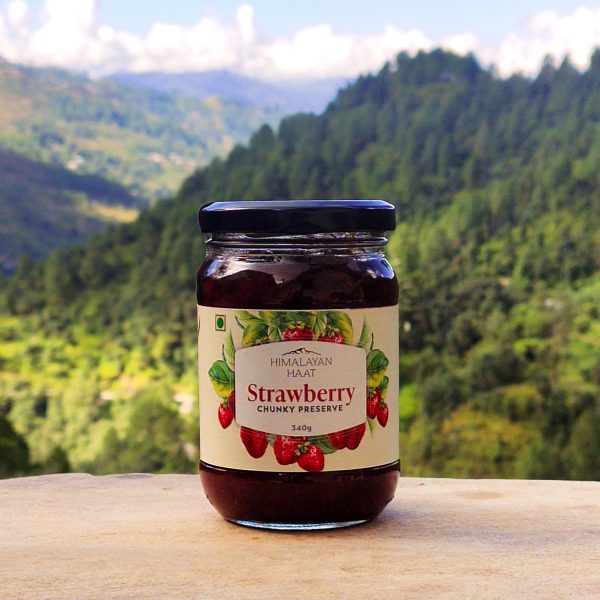 Strawberry Chunky Preserve – Vegan, Gluten Free & Low sugar - Himalayan Haat – 340gm
