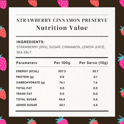 Preserve | Strawberry Cinnamon Preserve - 100% Natural - Vegan, No Added Colour &amp;amp; No Added Preservatives - Golden Grass - 200gm
