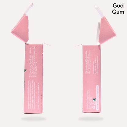 British Strawberry Chewing Gum - Sweet - 15 Pieces Per Pack - Natural - Indian - Vegan, Sugar Free &amp;amp; Plastic Free - Gud Gum - 21gm