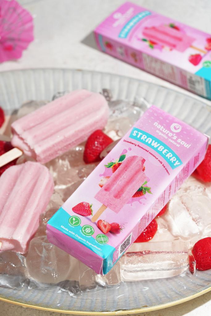 Strawberry Ice Cream | Made With Coconut Milk - Vegan, Gluten Free, Soy Free &amp; Refined Sugar Free - Nature&