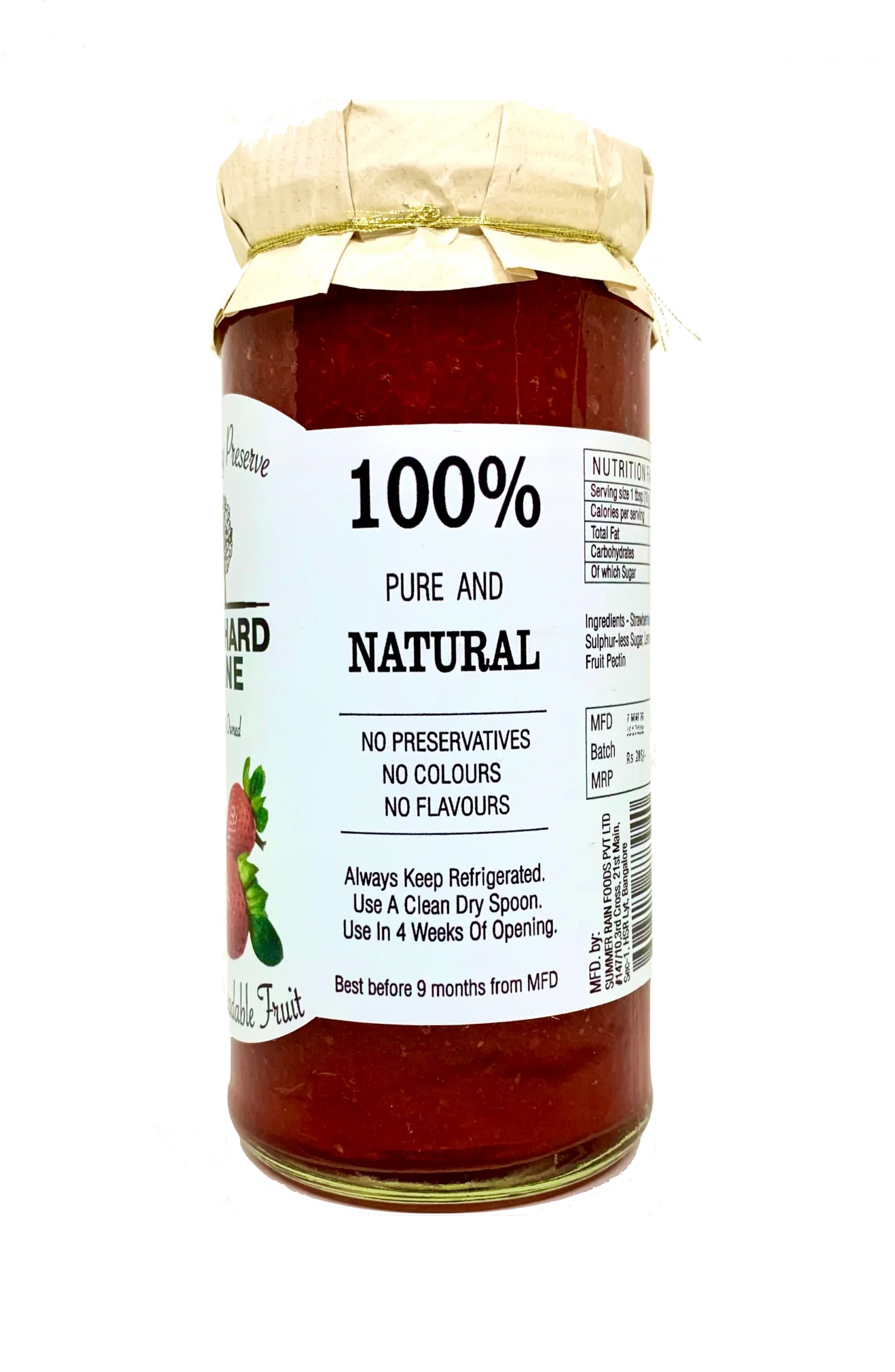 Strawberry Preserve – Orchard Lane – 300gm