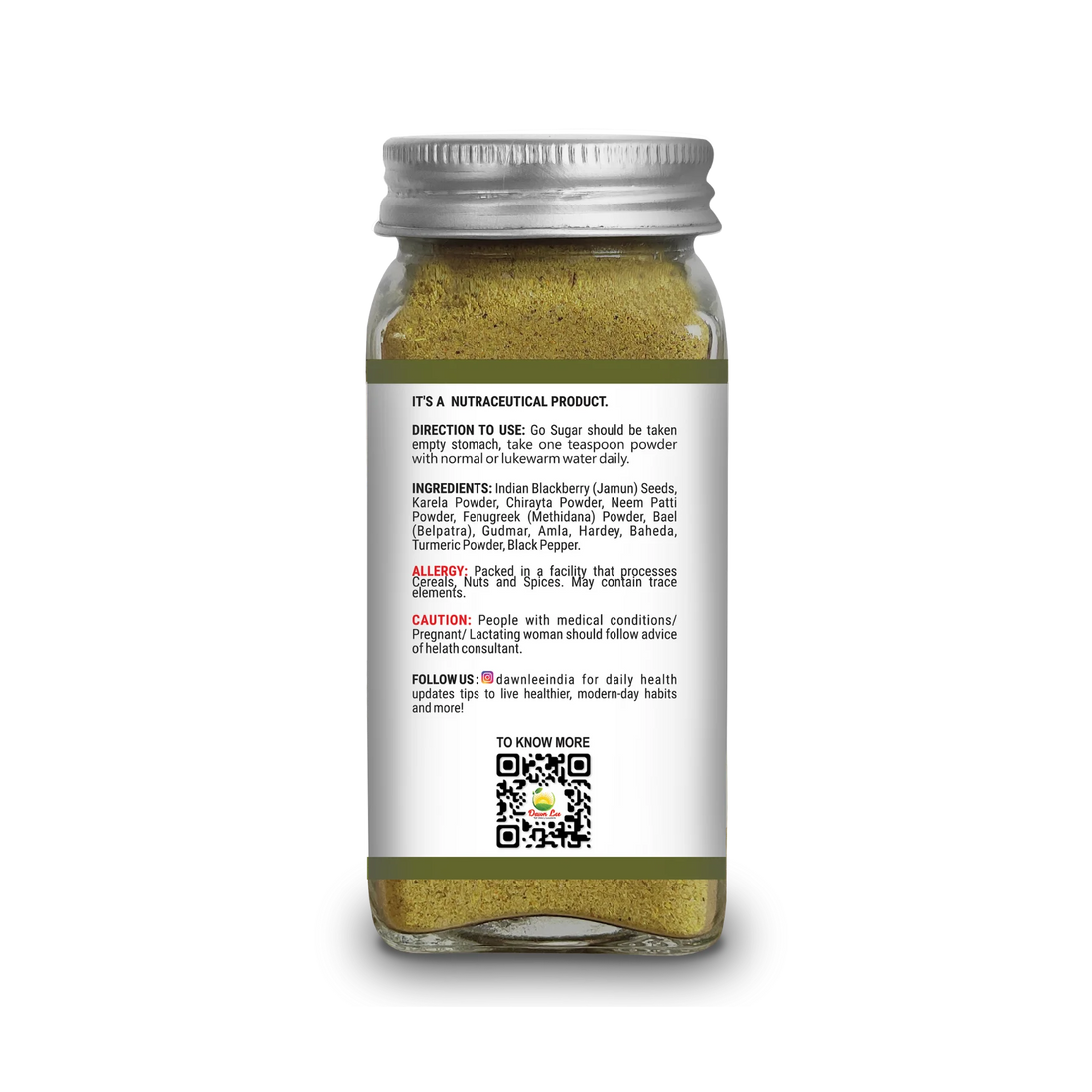 Sugar Away |  Vegan, No Fillers, Additives Or No Added Preservatives &amp; No Added Sugar - Dawn Lee - 75gm