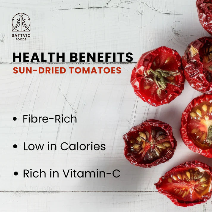 Sun Dried Tomatoes | 1% Olive Oil - Sattvic Foods - 100gm