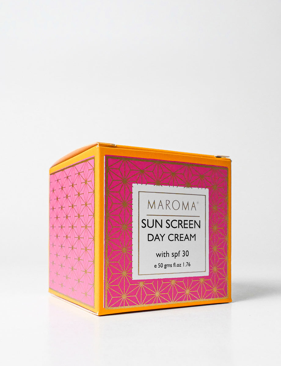 Sun Screen | Sun Screen Day Cream (With Spf 30) - 100% Natural - Cruelty Free, Palm Oil Free, No Parabens & No Synthetic Fragrances - Maroma - 50gm