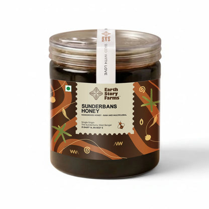 Honey | Sunderbans Honey -Mangroves Honey (Raw &amp; Unprocessed ,100% Pure) -Raw and Multifloral - No Preservative, No Added Sugar or Chemicals - Earth Story Farms- 250gm