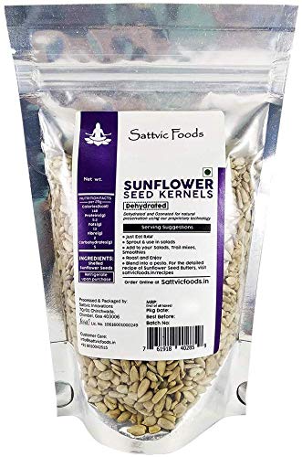Sunflower Seed | Kernels (Dehydrated &amp;amp; Ozonated ) - Enhances Immune System, Helps Maintain Cholesterol Levels, Excellent Source Of Protein, Fiber &amp;amp; Minerals - Sattvic Food - 100gm